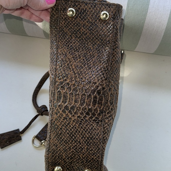 Michael Kors Gold and Brown Satchel with Elegant Hardware - Picture 7 of 9